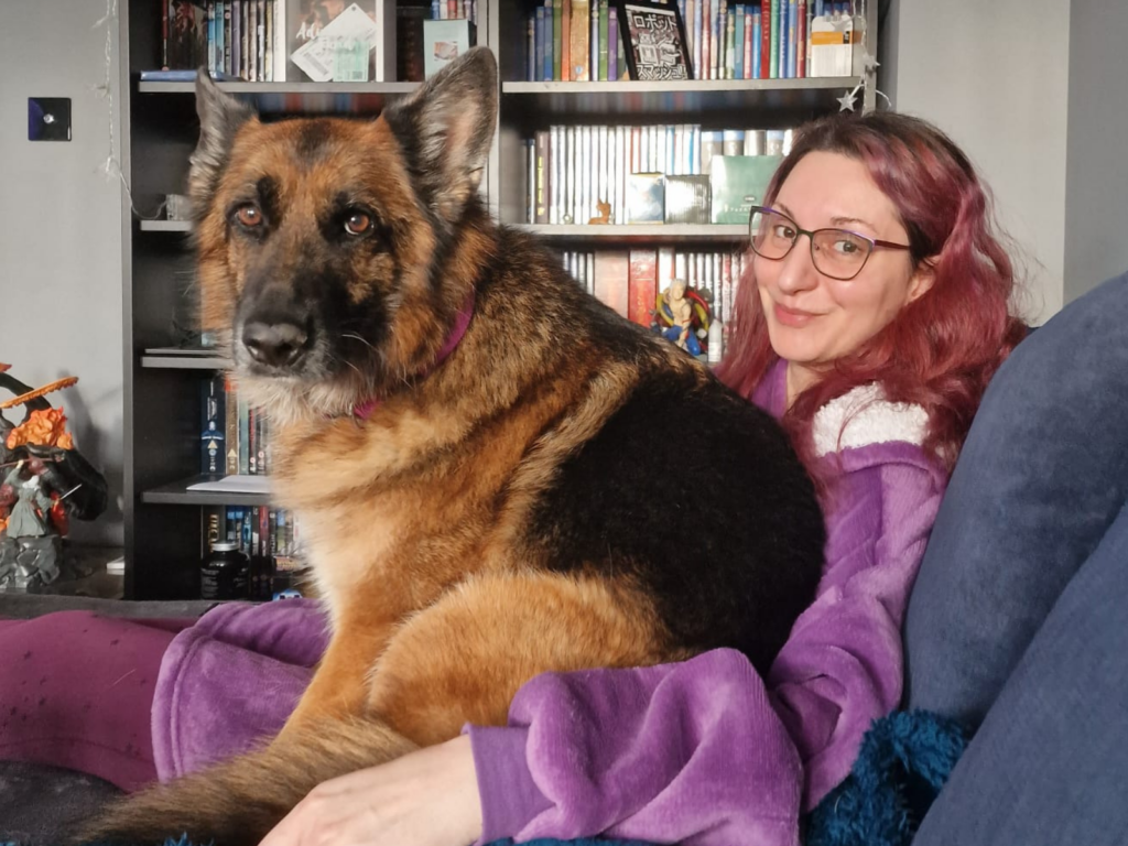 Retired police dog Donja with Heidi