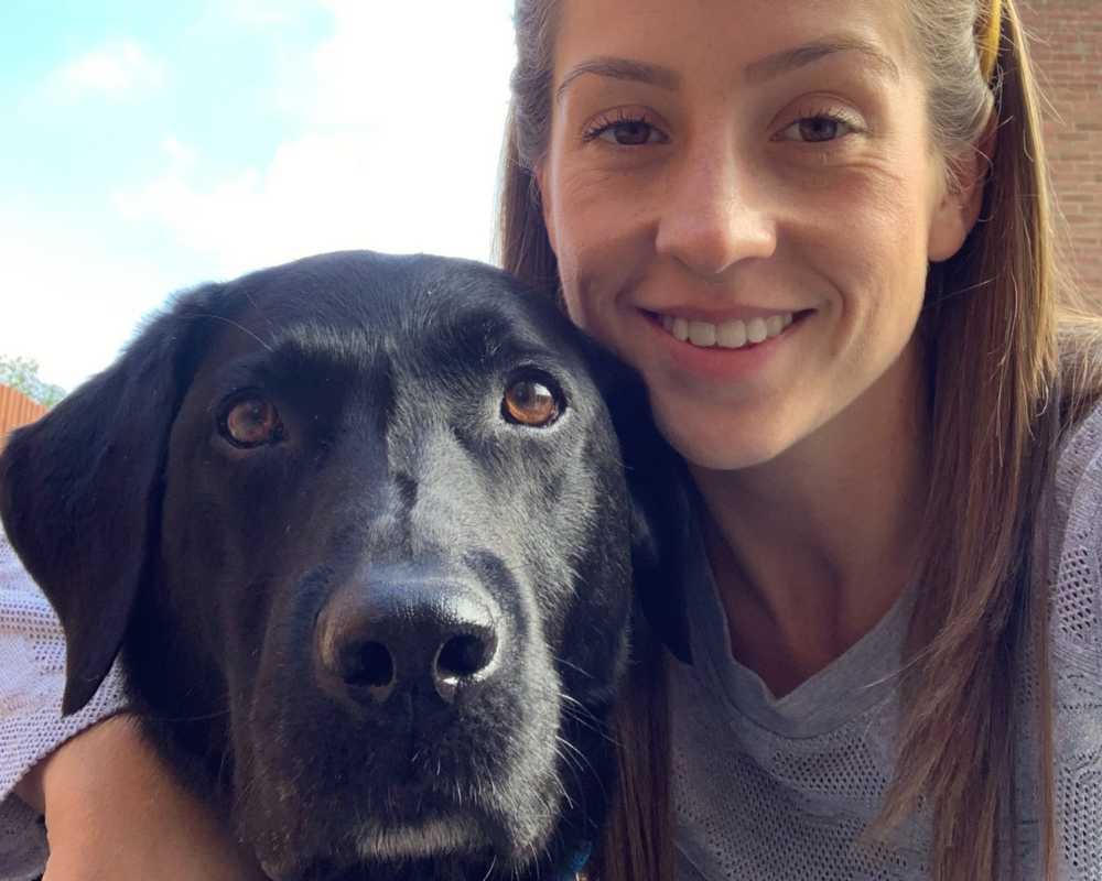 Retired police dog Ted with Sophie